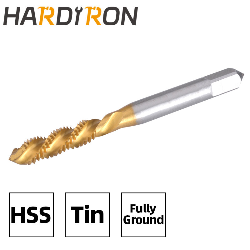 هارديرون M3.5x0.6 دوامة الناي الحنفية ، HSS التيتانيوم طلاء M3.5x0.6 دوامة الناي التوصيل خيوط الحنفية