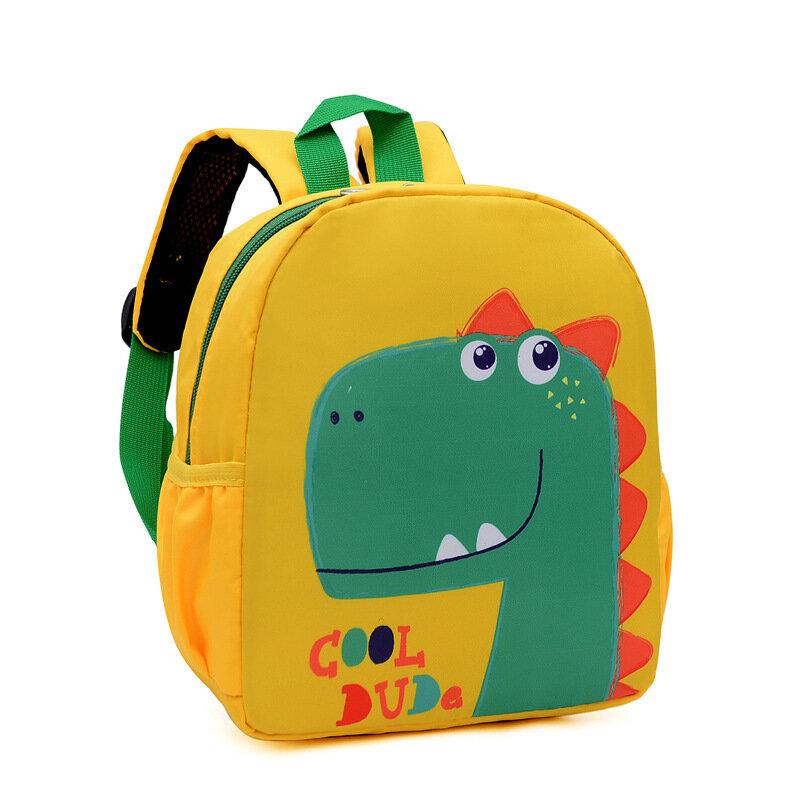 حقيبة مدرسية للأطفال كارتون لطيف ديناصور حديقة الحيوان ألعاب نمط مناسبة للبنين والبنات الطفل على ظهره