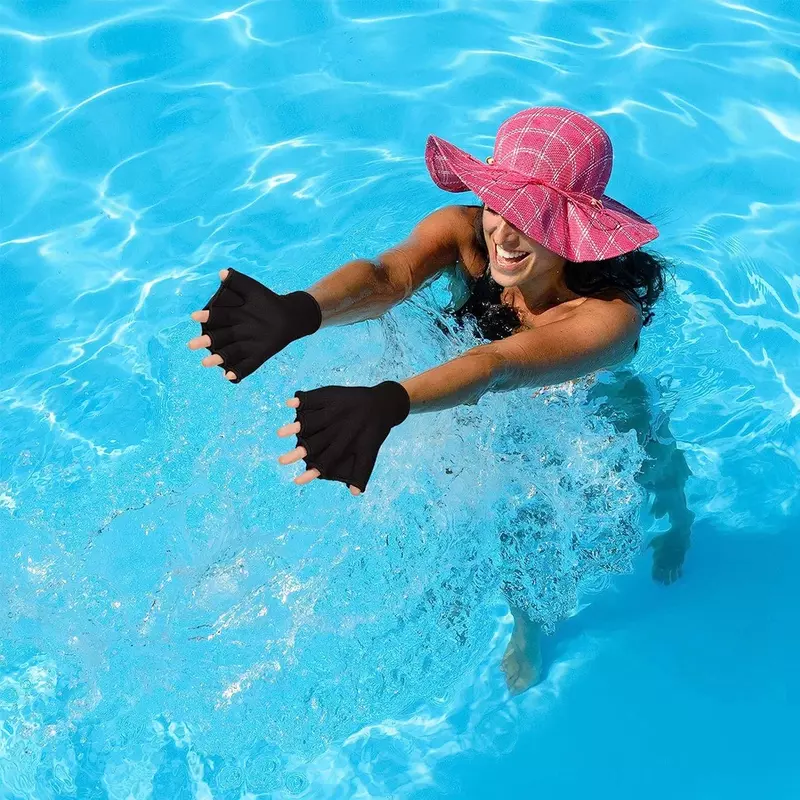 زوج واحد من قفازات السباحة على شكل جذاف وقفازات السباحة واللياقة البدنية والتمارين الرياضية المقاومة للسباحة قفازات التدريب للرجال والنساء والأطفال