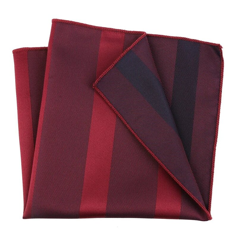 HUISHI النبيذ الأحمر البوليستر الحرير جيب مربع مناديل للرجال النساء 25.5*25.5 سنتيمتر بلون شريط مربع الثدي منشفة