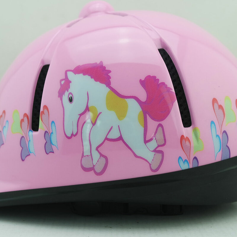 خوذة ركوب الأطفال الفروسية سلامة متعددة الألوان للصدمات المهنية قشرة صلبة الرياضية فارس الخوذات الوردي