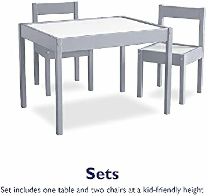 ريلاكس هنتر طقم طاولة وكرسي للاطفال ، رمادي ، 3 قطعة