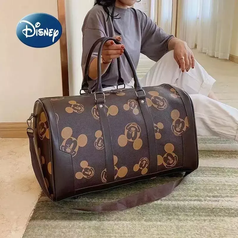 ديزني ميكي موضة جديدة للمرأة السفر حمل حقيبة الرجال والنساء حقيبة الأمتعة سعة كبيرة واحدة الكتف رسول حقيبة