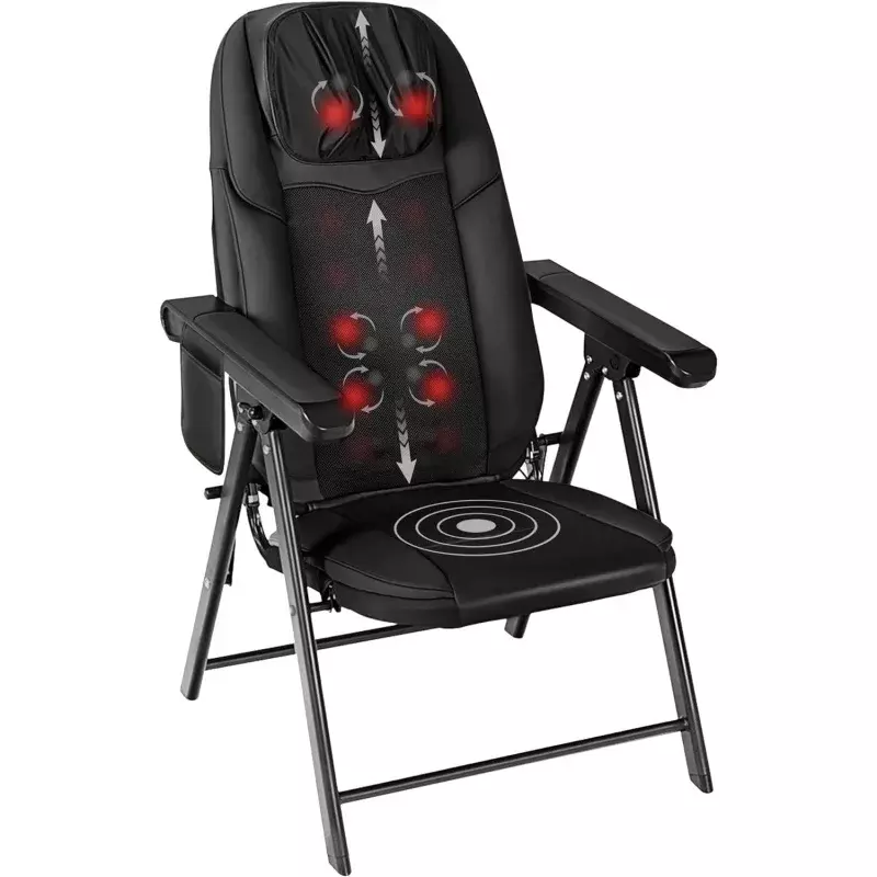 كرسي تدليك محمول قابل للطي ، مدلك الظهر من الياتسو مع الحرارة ، كرسي قابل للطي لكامل الجسم ، قابل للتعديل