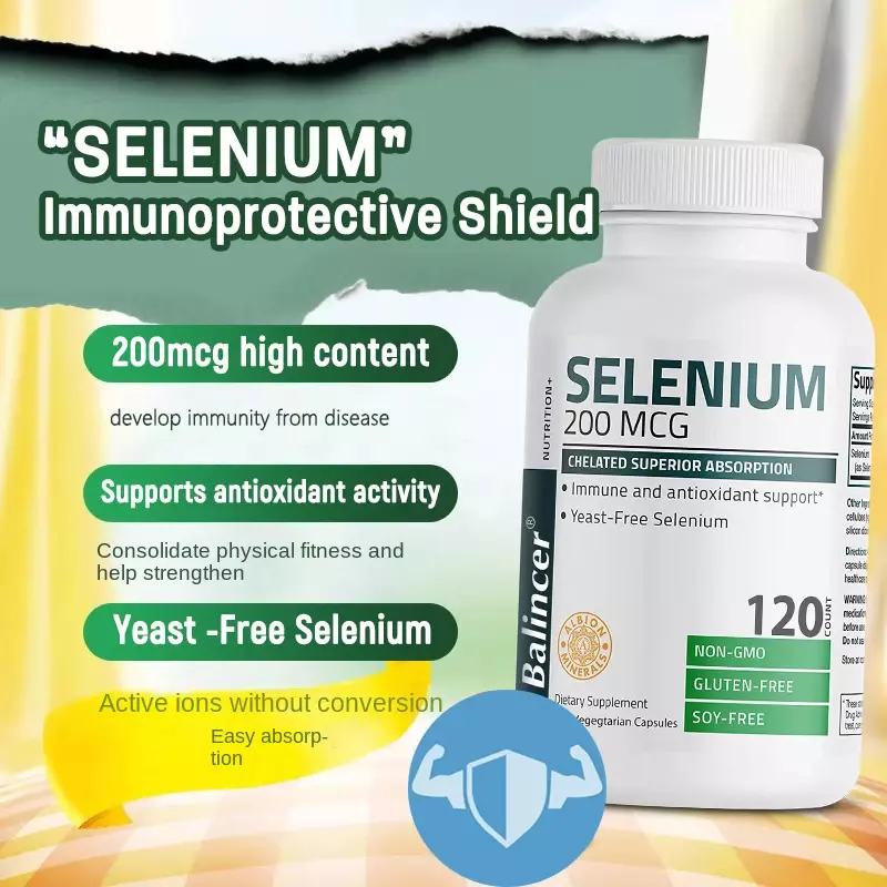 مكمل السيلينيوم لتحسين اللياقة البدنية ، مثبت لامتصاص عالي ، يدعم المناعة ومضادات الأكسدة