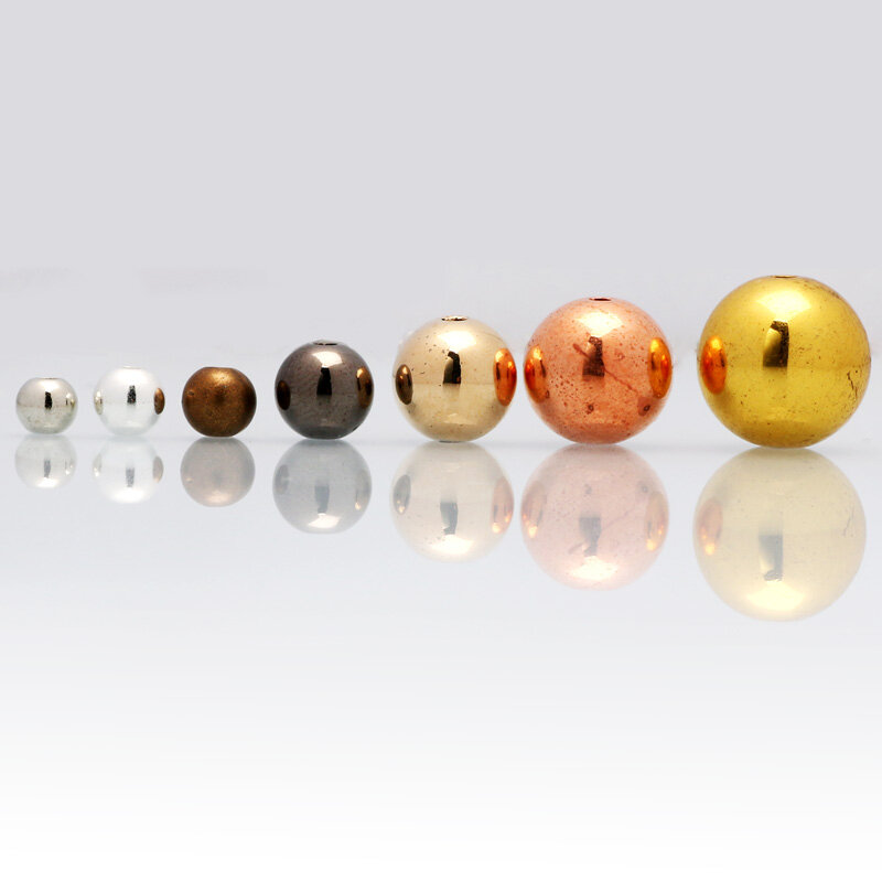 3-12 مللي متر الاكريليك كرة مستديرة الخرز الذهب اللون/فضي اللون/البرونزية البلاستيك موقف حبة لصنع المجوهرات DIY بها بنفسك اكسسوارات