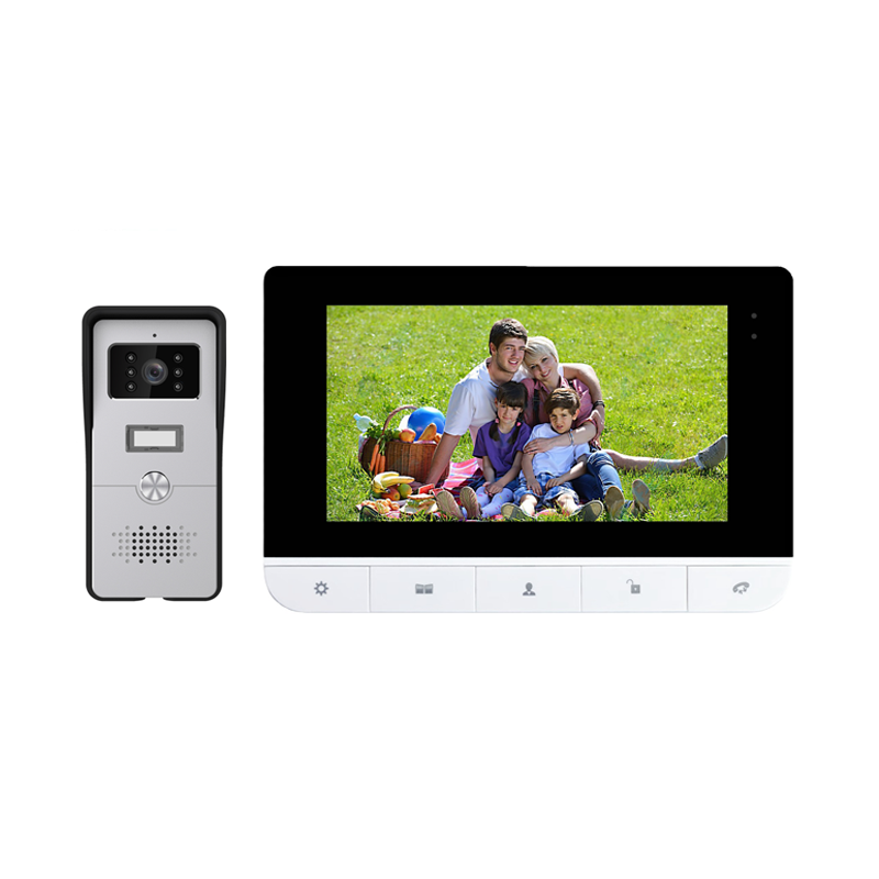 هاتف بباب فيديو للفيلا مزود بذاكرة ، 4 أسلاك ، يدعم بطاقة SD 32 جيجابايت ، تصميم عصري جديد ، فيلا