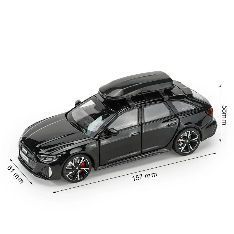 نموذج سيارة RS6 إصدار أسود ، مخصص للأطفال ، محاكاة واقعية ، معدن دييكاست ، هدية مثالية للأولاد ،