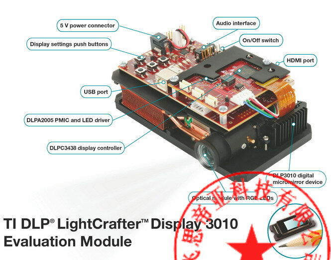 لوحة تطوير الإسقاط DLPDLCR3010EVM DLP light crafter Dis 3010EVM-