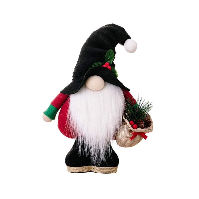 دمية جنوم بدون وجه لعيد الميلاد ، قبعة قطيفة ، زخرفة رودولف واقفة ، لوازم الديكور