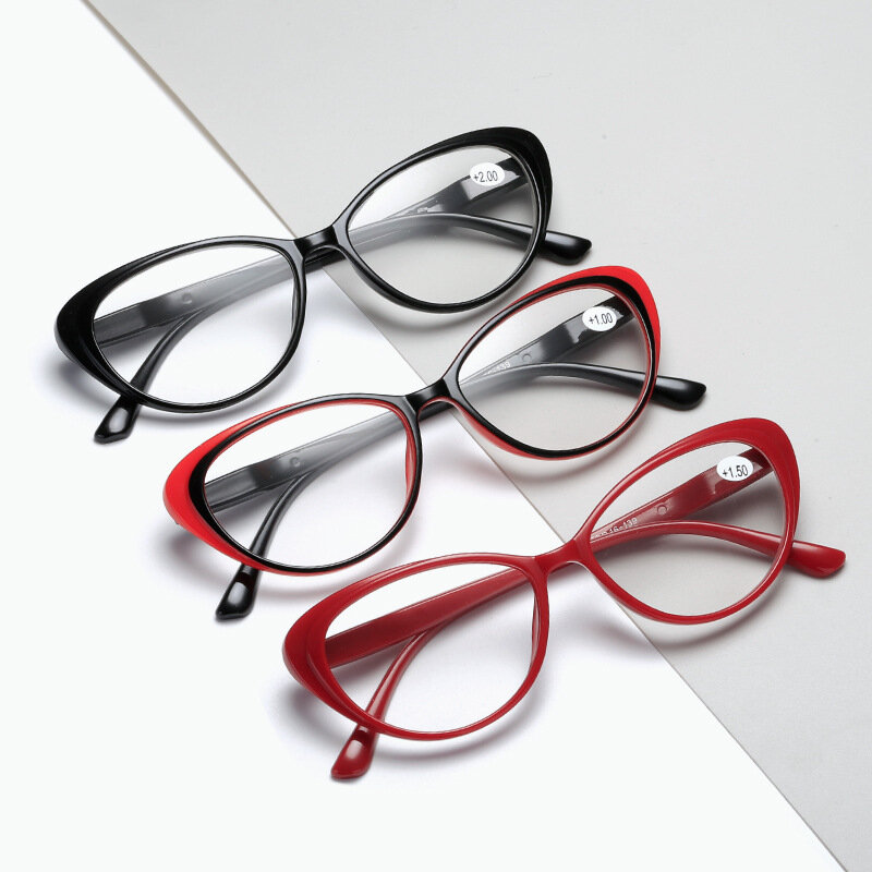 + 1.0 + 1.5 + 2.0 إلى + 4.0 جديد ريترو القط العين نظارات النساء نظارات للقراءة عالية الجودة الرجال hyperقصر النظر نظارات