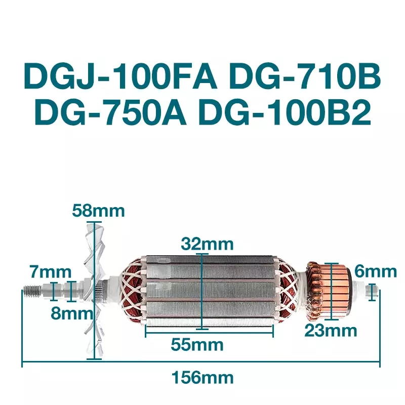 زاوية طاحونة الدوار المحرك ، مرساة استبدال الملحقات ، يصلح ل Qiyang DGJ100FA DG710B DG750A DG100B2 ، AC220-240V
