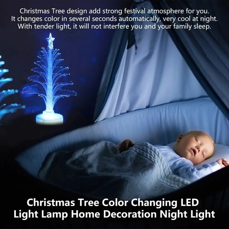 1 قطعة شجرة عيد الميلاد ضوء اللون تغيير LED ضوء الألياف مصباح غرفة الديكور زخرفة مصباح ليلة صغيرة للمنزل مهرجان الحفلات