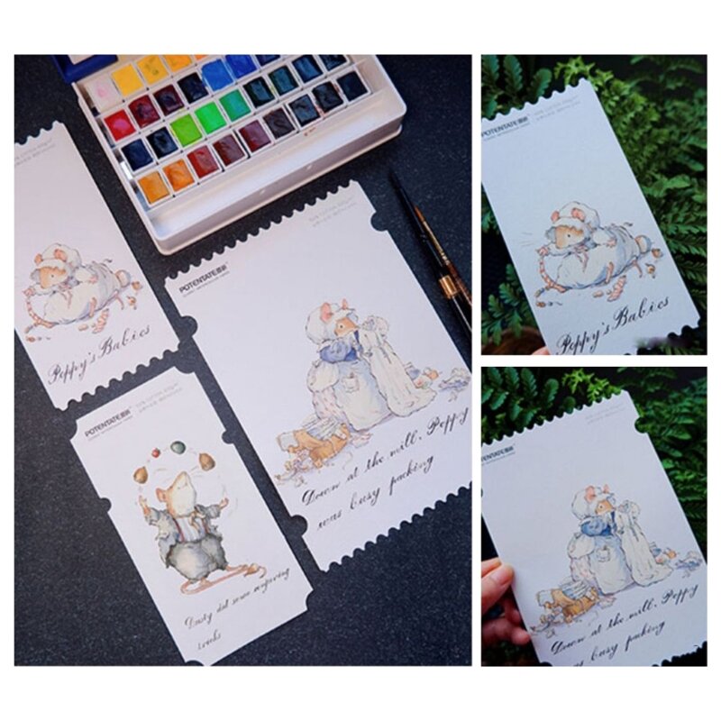 K1AA 20 ورقة/عبوة من ورق الألوان المائية، وسادات ألوان مائية للفنانين من الورق المزخرف