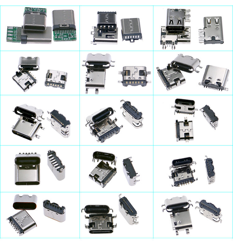 75 قطعة/المجموعة 15 نماذج Type-C حوض شحن USB موصلات مزيج 6Pin و 16Pin استخدام للهاتف المحمول ومجموعات إصلاح المنتجات الرقمية