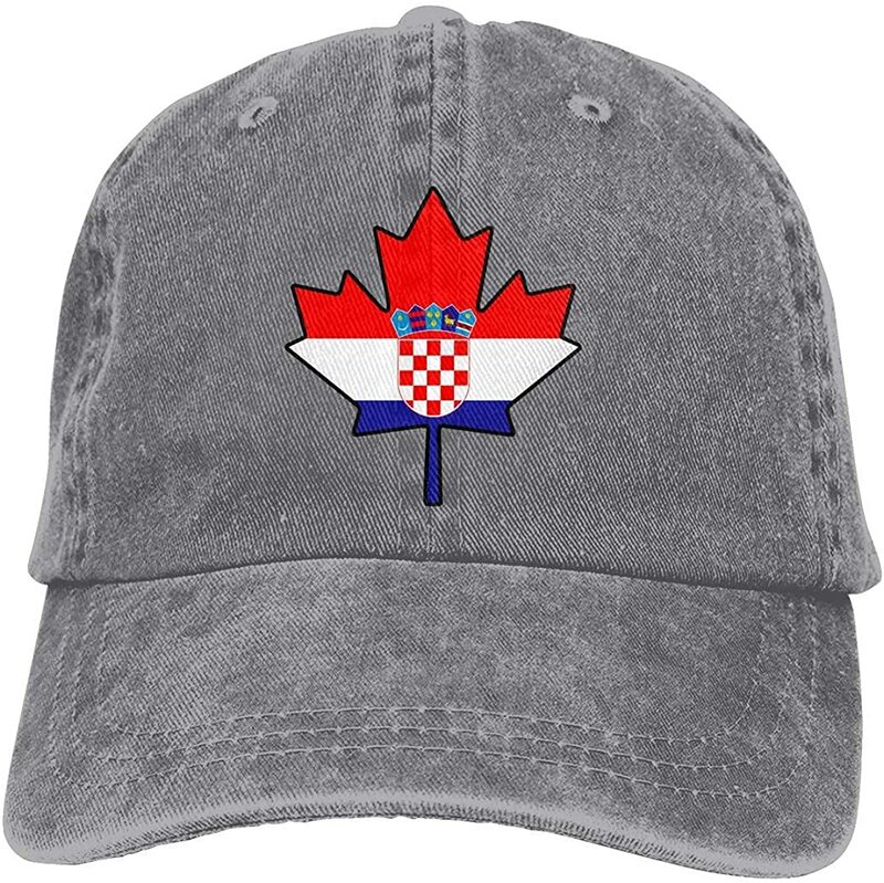 صيف جديد أفضل بيع 2020 الرجال كرواتيا العلم كندا مابل ليف الغزل مصبوغ الدنيم قبعات البيسبول قابل للتعديل قبعة الهيب هوب