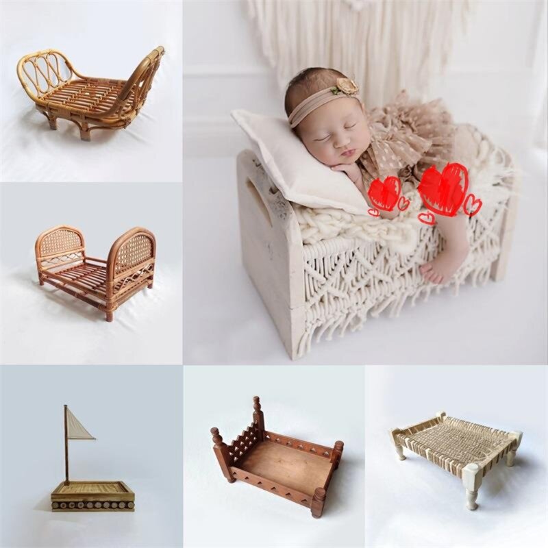 دعائم صور للأطفال من K5DD خلفية كرسي صور سرير لحديثي الولادة خلفية للتصوير الفوتوغرافي للأثاث