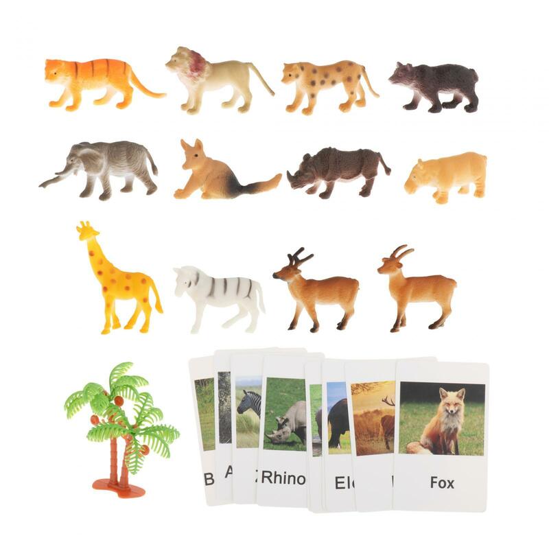 شخصيات حيوانات مونتيسوري مع بطاقات فلاش ، لعبة مطابقة تعليمية للمدرسة المنزلية ، معونة تعليمية قبل المدرسة المعرفية