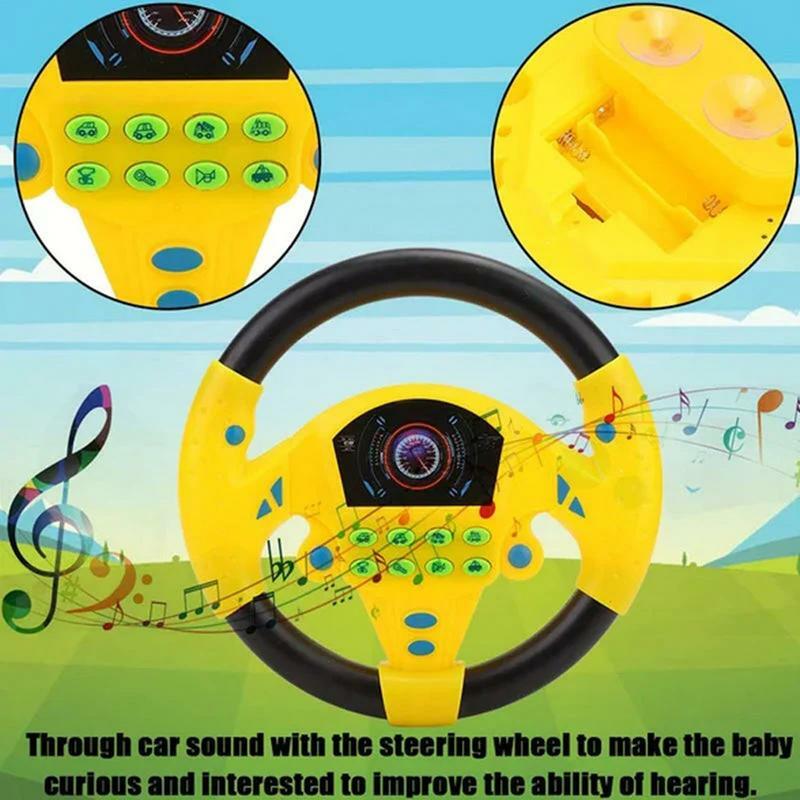 لعبة عجلة القيادة للأطفال ، محاكاة تحكم القيادة مع الضوء و الصوت ، لعبة التعلم التنموية ، القيادة المضحكة
