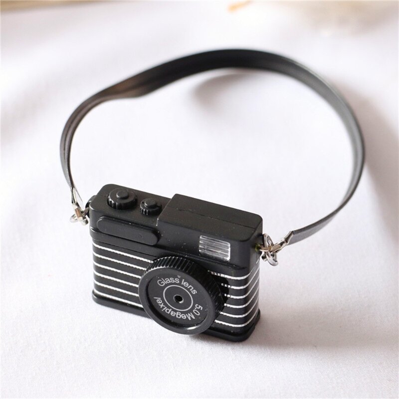كاميرا مصغرة ريترو للتصوير الفوتوغرافي للرضع 1/12 نموذج كاميرا صغيرة لبيت الدمى