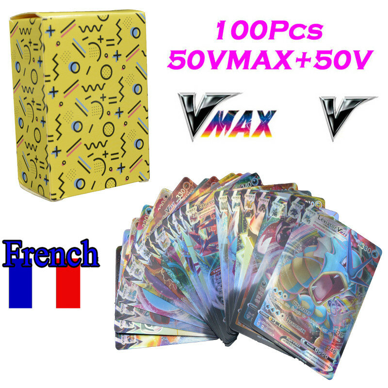 بطاقات البوكيمون Vstar Vmax GX بطاقة الفريق ميجا الفرنسية رسالة مع قوس قزح Arceus لامعة Charizard الاطفال هدية كارتاس بوكيمون الفرنسية