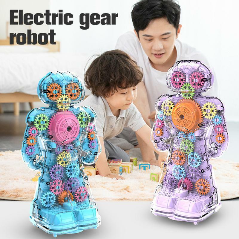لعبة روبوت الرقص الذكية الإلكترونية ، نموذج تعليمي محاكاة شفافة ، ألعاب موسيقية ، هدايا آلية ، طاولة مكتب