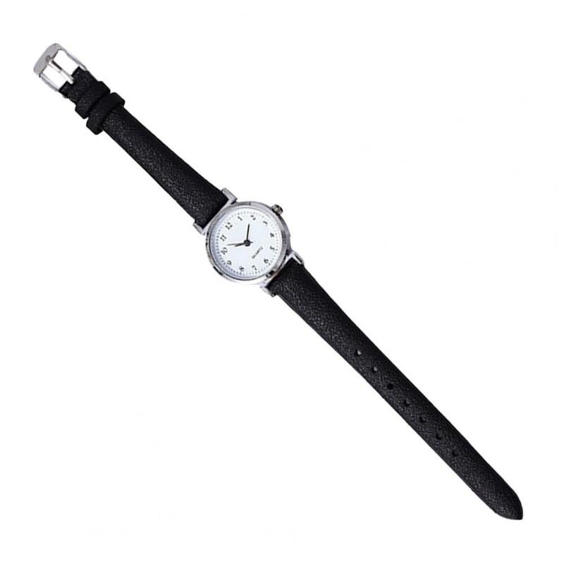 ساعة حركة كوارتز مع حزام جلد صناعي قابل للتعديل ، ساعة عالية الدقة ، ساعة يد كوارتز أنيقة ، حلوة