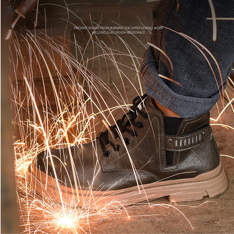 2023 جديد شتاء الدفء العمل أحذية السلامة الصلب تو أحذية الرجال الجلود المياه برهان مكافحة ثقب أحذية السلامة الثلوج الأحذية 45 46