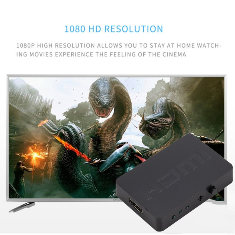 Grwibeou مقسم الوصلات البينية متعددة الوسائط وعالية الوضوح (HDMI) 3 ميناء محور صندوق السيارات التبديل 3 في 1 خارج الجلاد 1080P HD 1.4 التحكم عن بعد لمشروع HDTV XBOX360 PS3