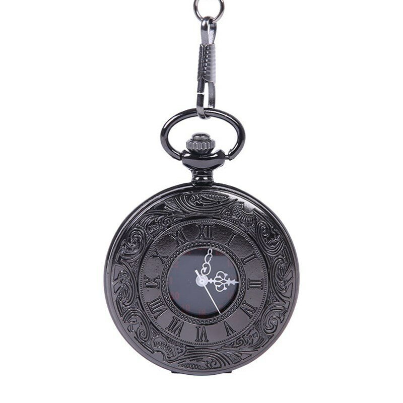 Fullmetal الخيميائي خمر سحر الأسود موضة الأرقام الرومانية الكوارتز Steampunk ساعة جيب المرأة رجل قلادة قلادة مع سلسلة