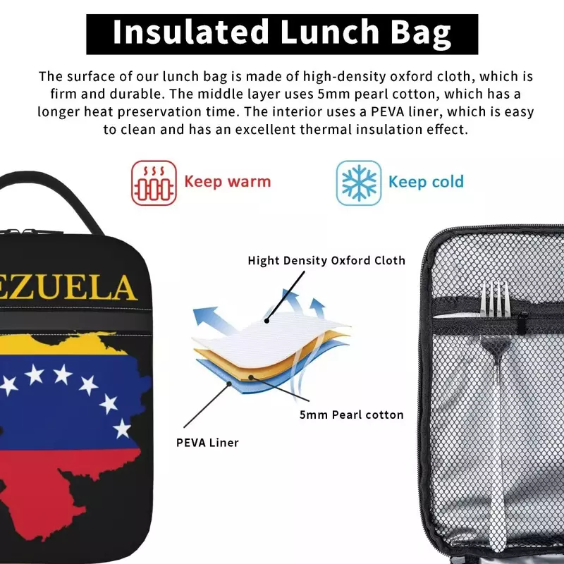 حقيبة الغداء المعزولة الحرارية للنساء ، حاوية الغداء القابلة لإعادة الاستخدام ، صندوق الغذاء في الهواء الطلق ، خريطة البلد اسبانيا ، بلد العلم