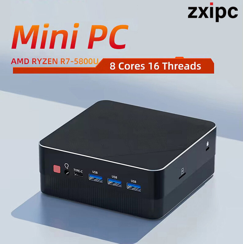 كمبيوتر شخصي صغير للألعاب ، AMD Ryzen 7 ، 5800U ، R5 ، 5500U ، جيب ثنائي HDMI ، شبكة LAN ، WiFi 6 ، Windows 11 Pro ، مكتب NUC ، DDR4 ، NVMe ، أربع شاشات