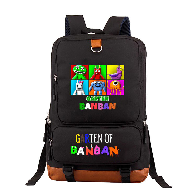 حقيبة ظهر سوداء مطبوعة برسوم كارتونية للسفر في الأماكن المفتوحة من Banban حقيبة ظهر مدرسية للمراهقين حقيبة ظهر غير رسمية للأطفال