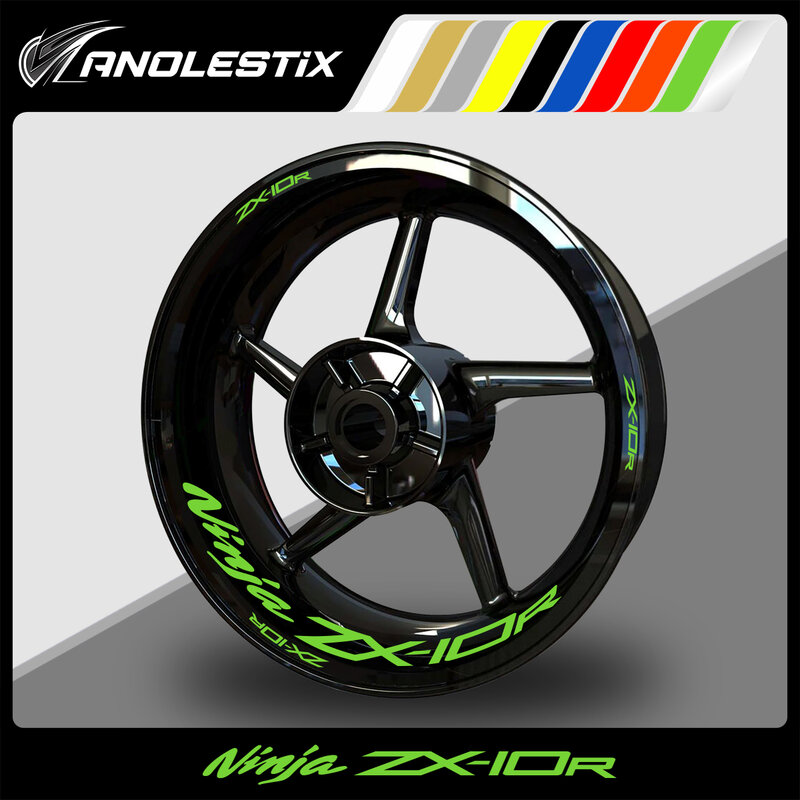 AnoleStix عاكس دراجة نارية عجلة ملصق محور لصائق ريم شريط الشريط لكاواساكي ZX-10R ZX 10R 2019 2020 2021 2022 2023