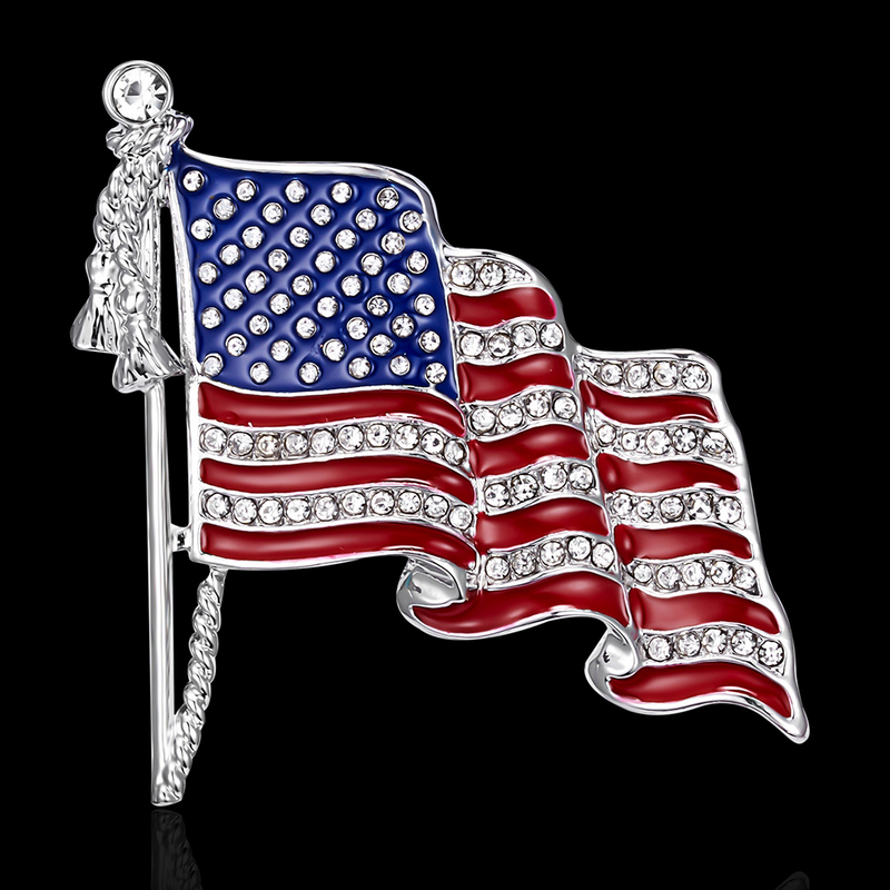 دبوس صدر بتصميم علم أمريكا ، دبوس طية صدر مزخرف ، بروش مخطط ، هدية ، دبوس شارة ، ديكور زينة فستان