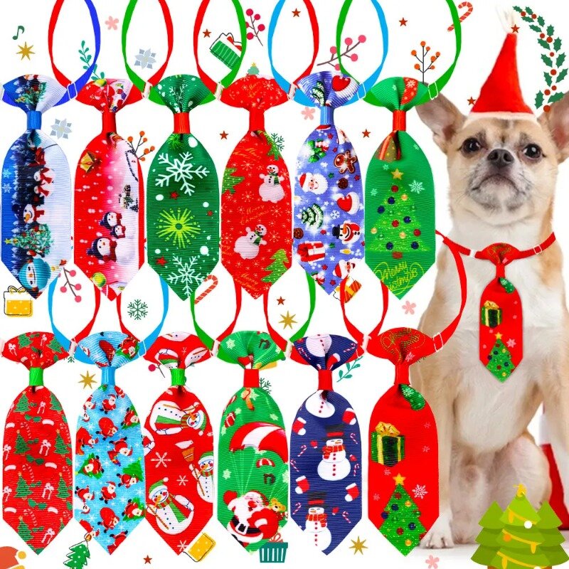 ربطات عيد الميلاد للحيوانات الأليفة ، ربطات العنق الكلب ، اكسسوارات الاستمالة ، الكلاب الصغيرة ، 10 قطعة