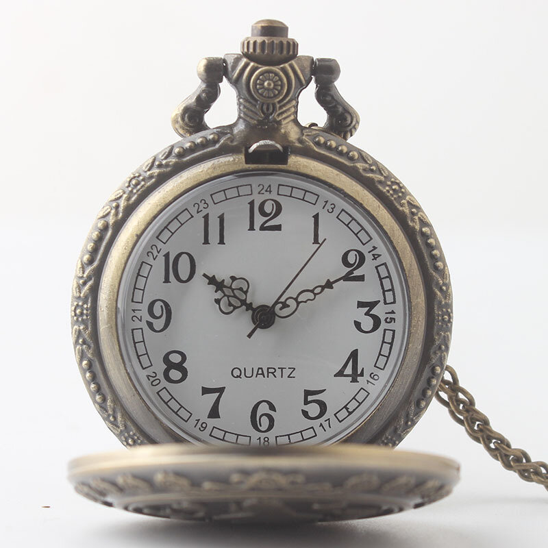ساعة جيب كوارتز للرجال والنساء ، قلادة ريترو ، ساعات قلادة ، هدايا