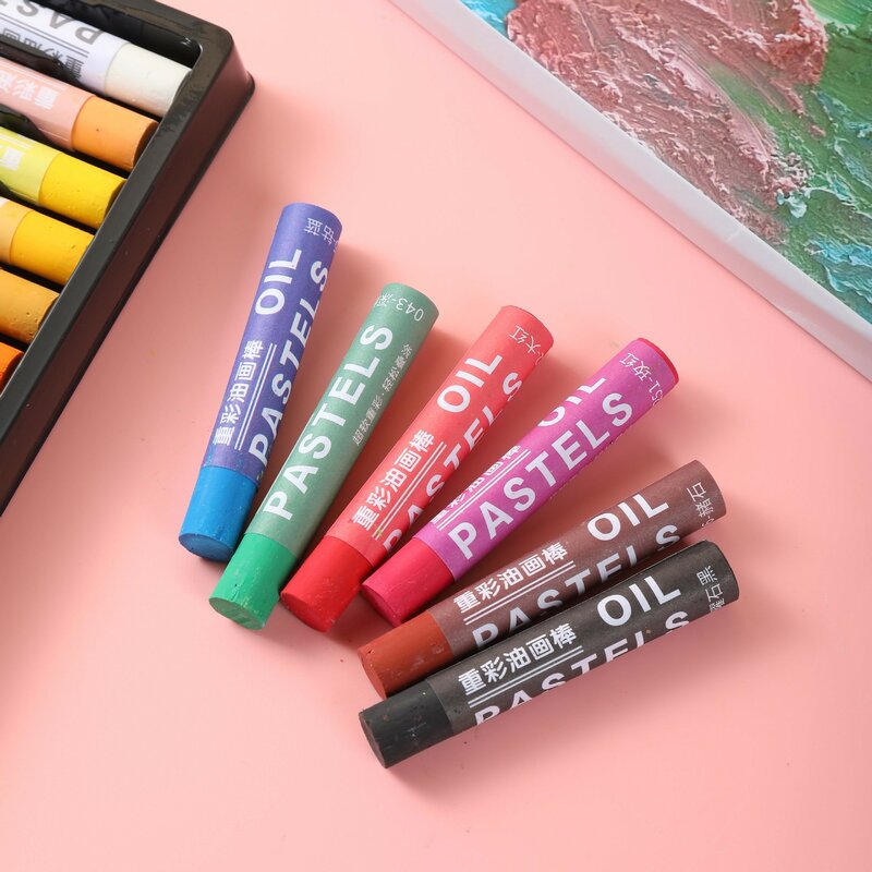 مجموعة باستيل زيت فنان محترف ، أقلام تلوين فنية جرافيتي ، مستديرة قابلة للغسل ، عصي غير سامة ، رسم ، 12 ، 24 ، 36 ، 48