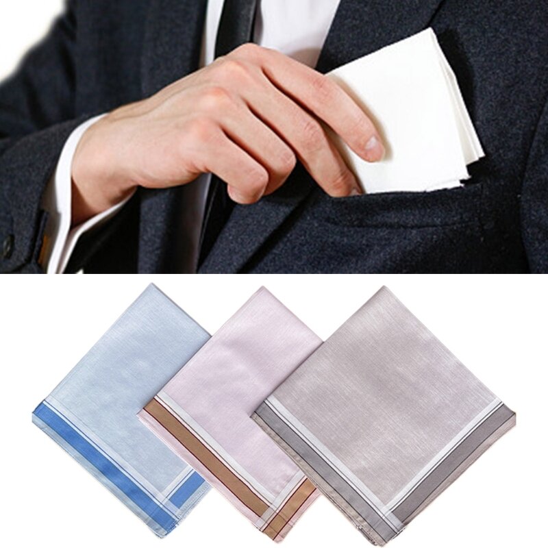 منديل جيب أنيق للرجال مناديل مربعة مقاس 17 × 17 بوصة منشفة جيب كبيرة باندانا عالية الامتصاص
