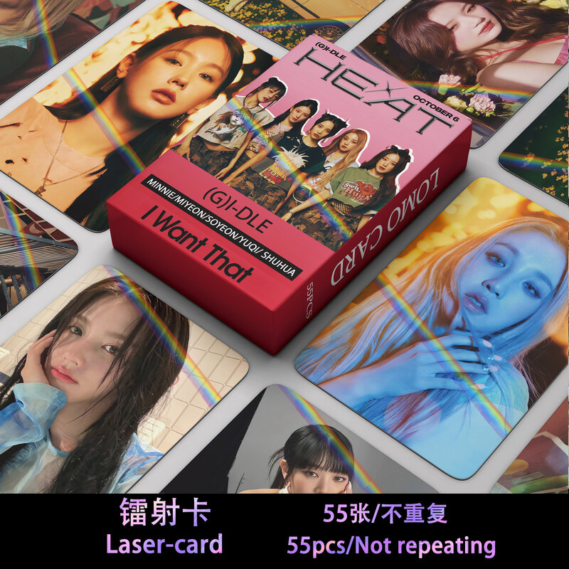 Kpop G potchards ، ألبوم جديد ، بطاقات Lomo الحرارية ، بطاقة بريدية عالية الدقة ، YuQi Soyeon ، MiYeon Minnie ShuHua ، هدية المعجبين ، 55
