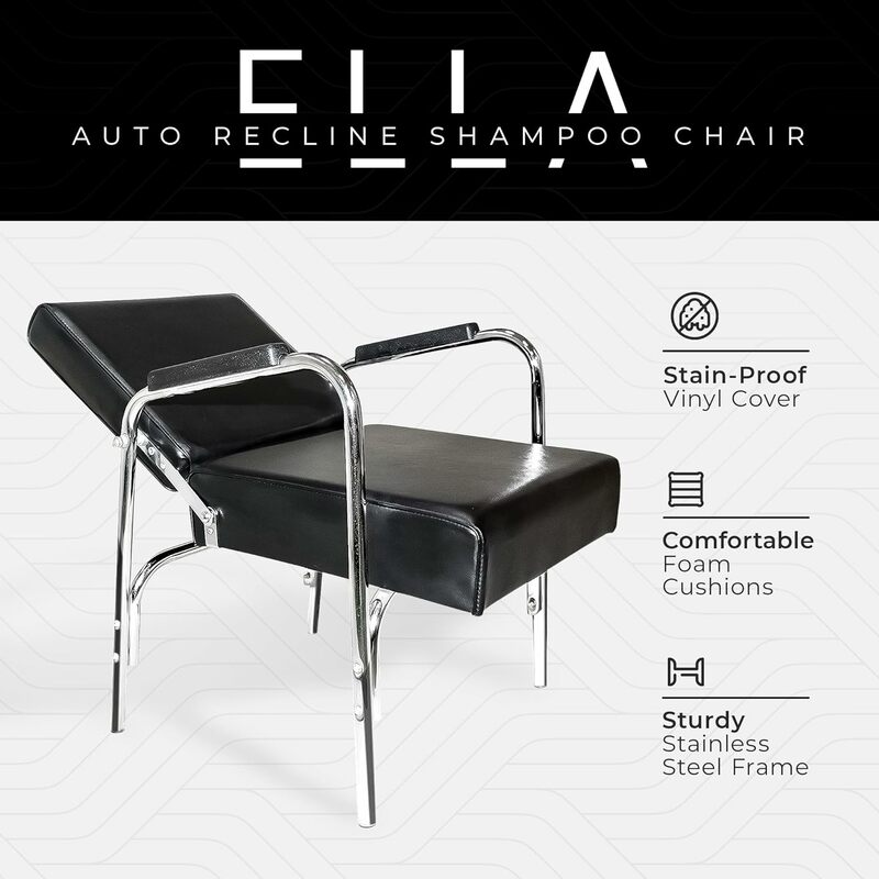 "Ella"-كرسي الشامبو الاحترافي الأوتوماتيكي ، مادة فينيل ممتازة ، ووسادات فوم عالية الكثافة ، Durabl ،
