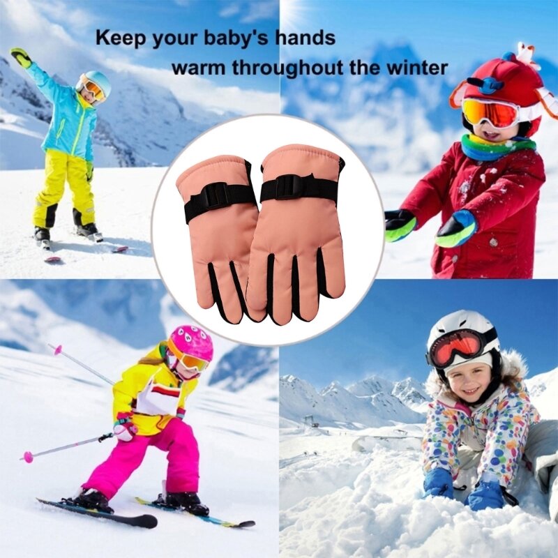 قفازات Y1UB الشتوية للتزلج، قفازات حرارية مقاومة للماء للأطفال من سن 3 إلى 13 عامًا
