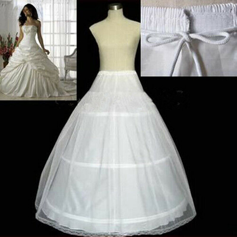 حجم كبير في المخزون جودة عالية 3-هوب تنورات الزفاف الأبيض ثوب ثوب نسائي زلة ثوب نسائي اكسسوارات الزفاف