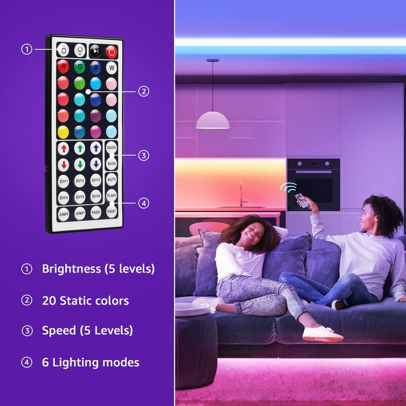 100ft LED قطاع أضواء لغرفة ديكور مصلحة الارصاد الجوية 5050 RGB Led الشريط مزامنة الموسيقى LED أضواء بلوتوث عن بعد DC5v أضواء النيون التلفزيون الخلفية