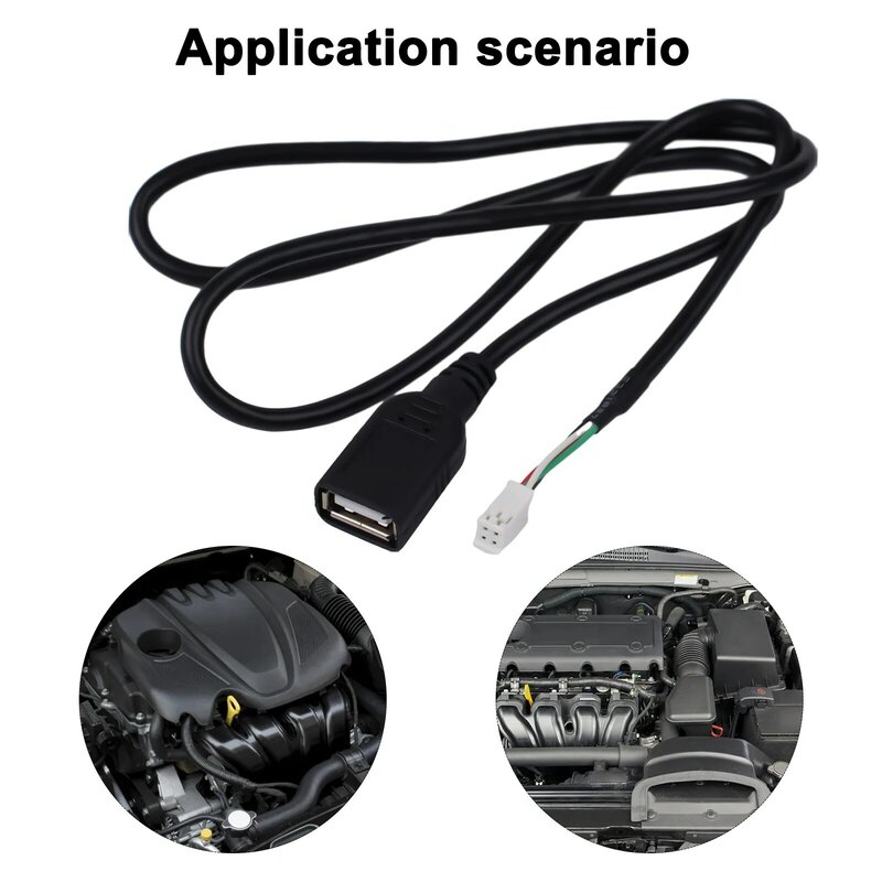 قطعة محول USB ABS للاستبدال ، أداة 4Pin ، إكسسوارات ستيريو راديو سوداء ، عملية مفيدة ، علامة تجارية جديدة ، متينة ، 1: 47