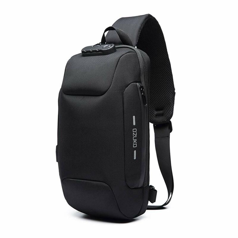مكافحة سرقة الرافعة حقيبة الكتف Crossbody حقيبة الظهر حقيبة الصدر مقاوم للماء مع منفذ شحن USB خفيفة الوزن عادية Daypack