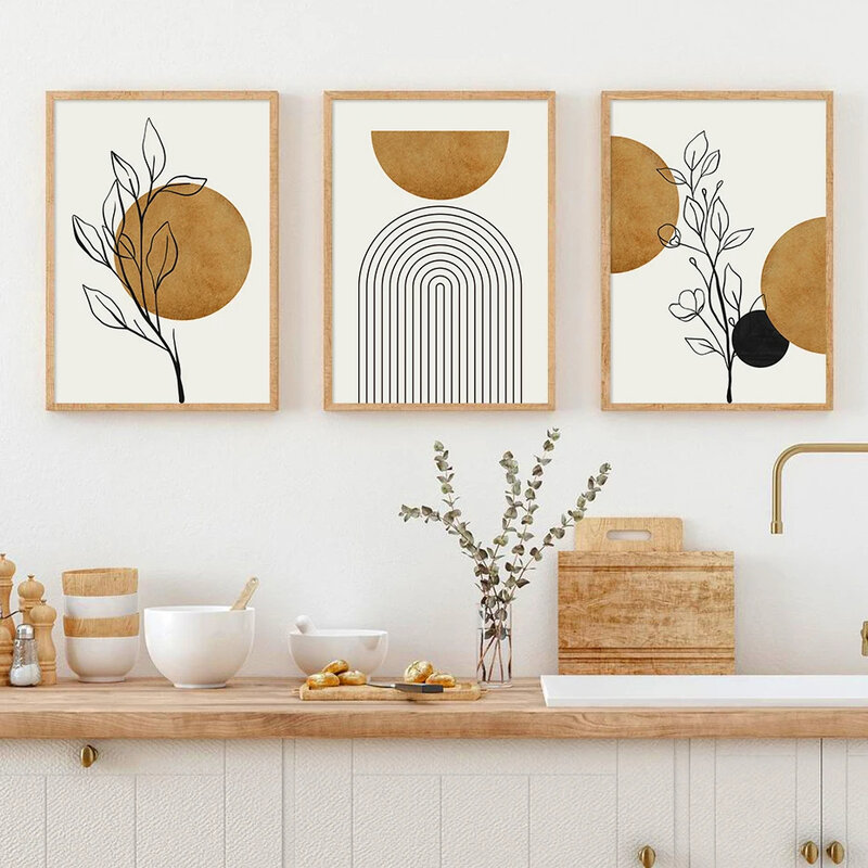 لوحة قماشية مجردة لنبات الشمس ، ملصقات حديثة في منتصف القرن ، فن جداري ، صور مطبوعة ، غرفة معيشة ، ديكور منزلي داخلي