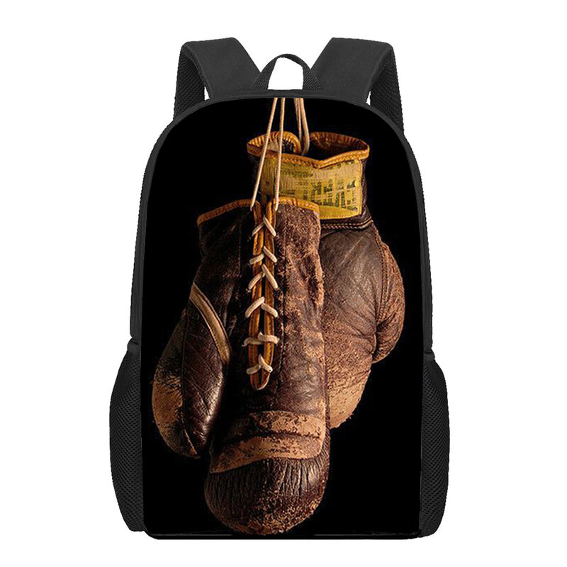 قفازات ملاكمة حقيبة مدرسية بطباعة ثلاثية الأبعاد ، حقيبة كتب للأطفال في المرحلة الابتدائية للمراهقات ، حقيبة ظهر متعددة الوظائف للمشي لمسافات طويلة