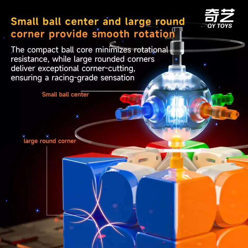 مكعب السرعة السحرية المغناطيسي Qiyi ، ألعاب تلاعب احترافية بدون عصا ، لغز Speedcube الذكي ، 3x3