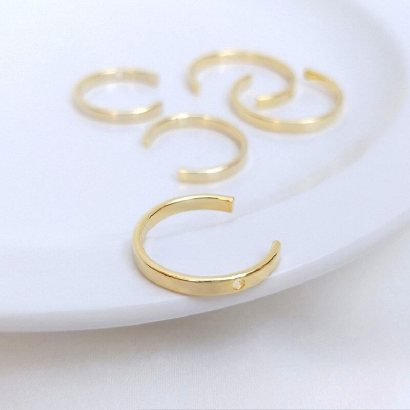 4 قطعة 18K مطلية بالذهب نصف دائرة شكل الخرز إطارات الهندسة الروابط فاصل موصلات لتقوم بها بنفسك أقراط اليدوية صنع المجوهرات